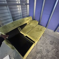 Pullout Bed Storage Sectional Corduroy