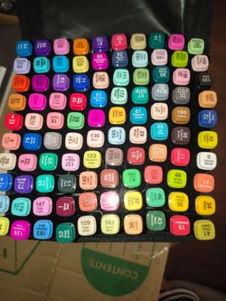 100-Piece Dual Tip Alcohol Art Marker Set with Carrying Case