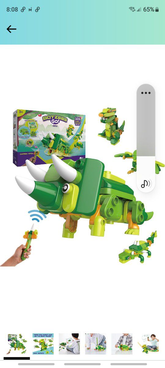 BOTZEES GO! Dinosaur Robots for Kids, Building and Electric Remote Control Toys, STEM Learning Toys for Kids Ages 3+, Boys Toys, with RC Magic Stick, 
