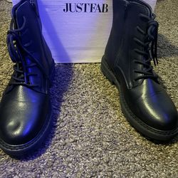 Just Fab Black Combat Boots