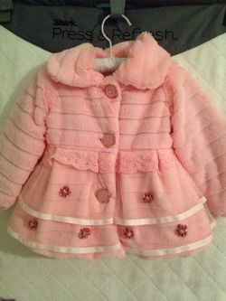 New pink fleece coat size 6