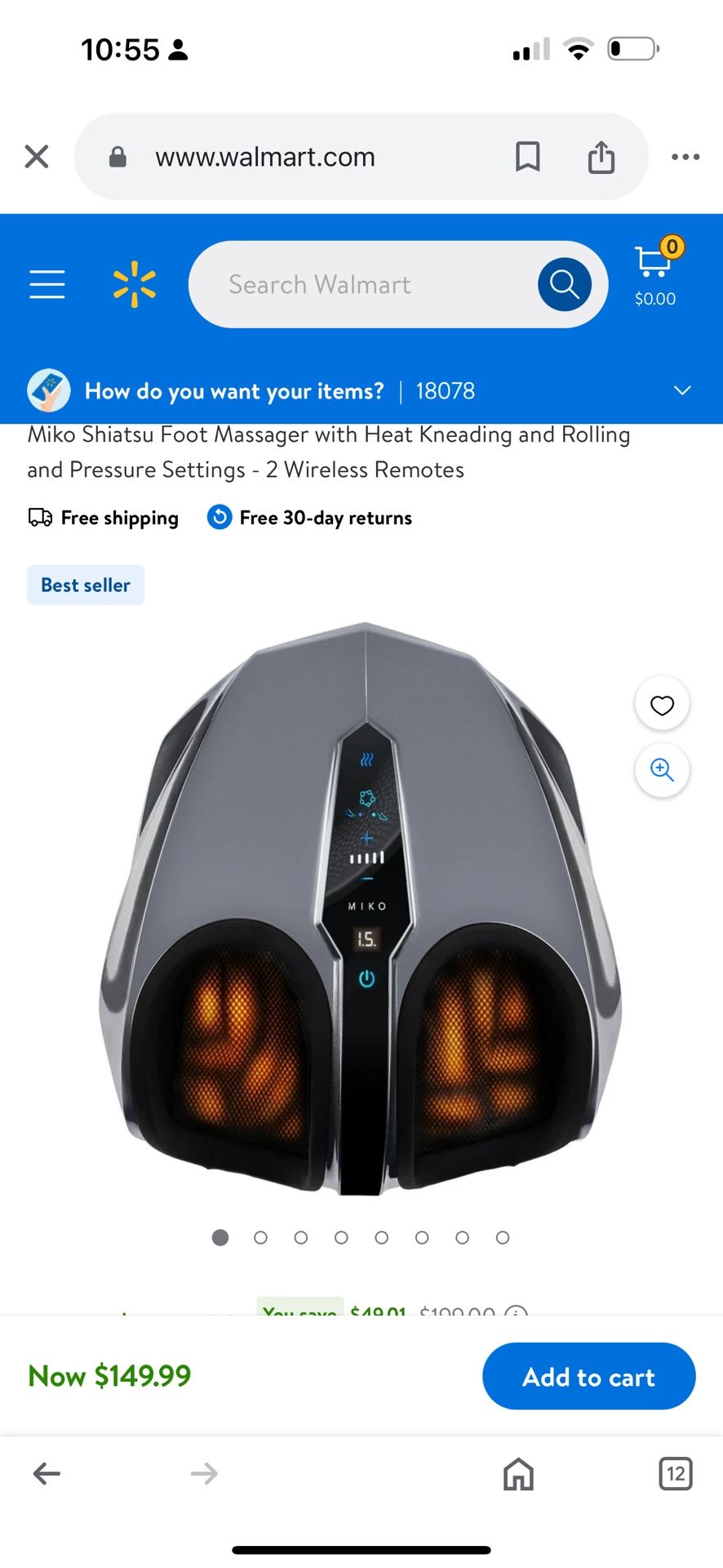 Miko Heating And Rolling Feet Massager