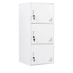 3 Door Metal Locker Steel Storage Cabinet, Office Storage Lockers for Employees, Vertical Metal Cabinets for Home,Office,School,Room Storage Organizer