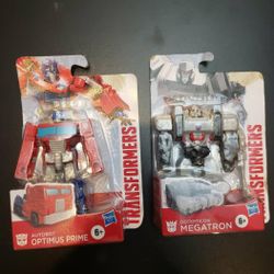Lot of 2 Transformers: 4" MEGATRON & OPTIMUS PRIME Action Figures