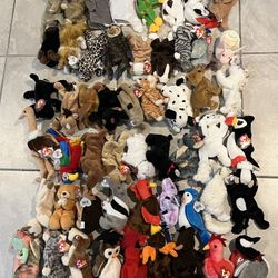 Rare Lot Of 53 TY beanie Babies, All With Tags, Perfect Condition