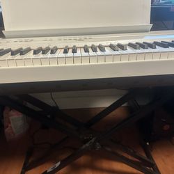 Yamaha P115 88-Key Weighted Action Digital Piano with Sustain Pedal, White
