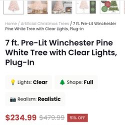 National Tree Company Christmas White Prelit Tree