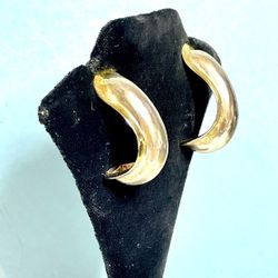 Vintage Sterling Half Hoop Earrings 