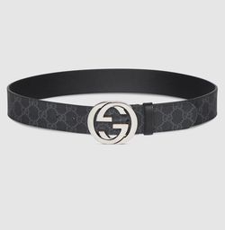 Gucci  Leather Belt with Interlocking G buckle