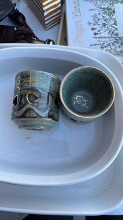 Japanese Somayaki Green Glazed Crackle Ware 