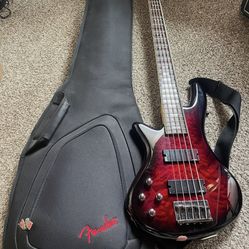 Bajo zurdo de 5 cuerdas.