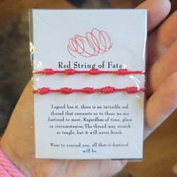 Set Of 2x Bracelets Red String Of Fate Bracelet Pack Of Two [2] New 