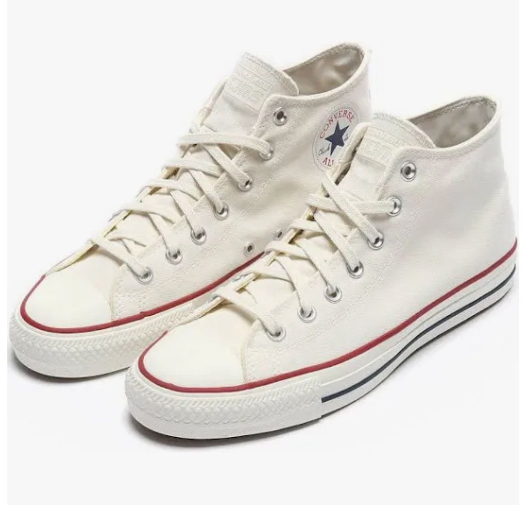 Converse CONS Chuck Taylor All Star Pro Mid-Top, Size 11.5 (White Canvas) A02137C