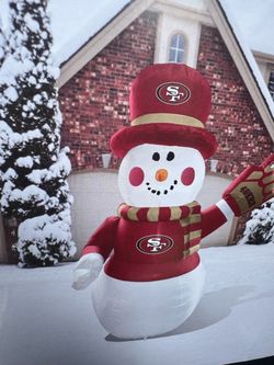 San Francisco 49ers Inflatable Snowman Decoration