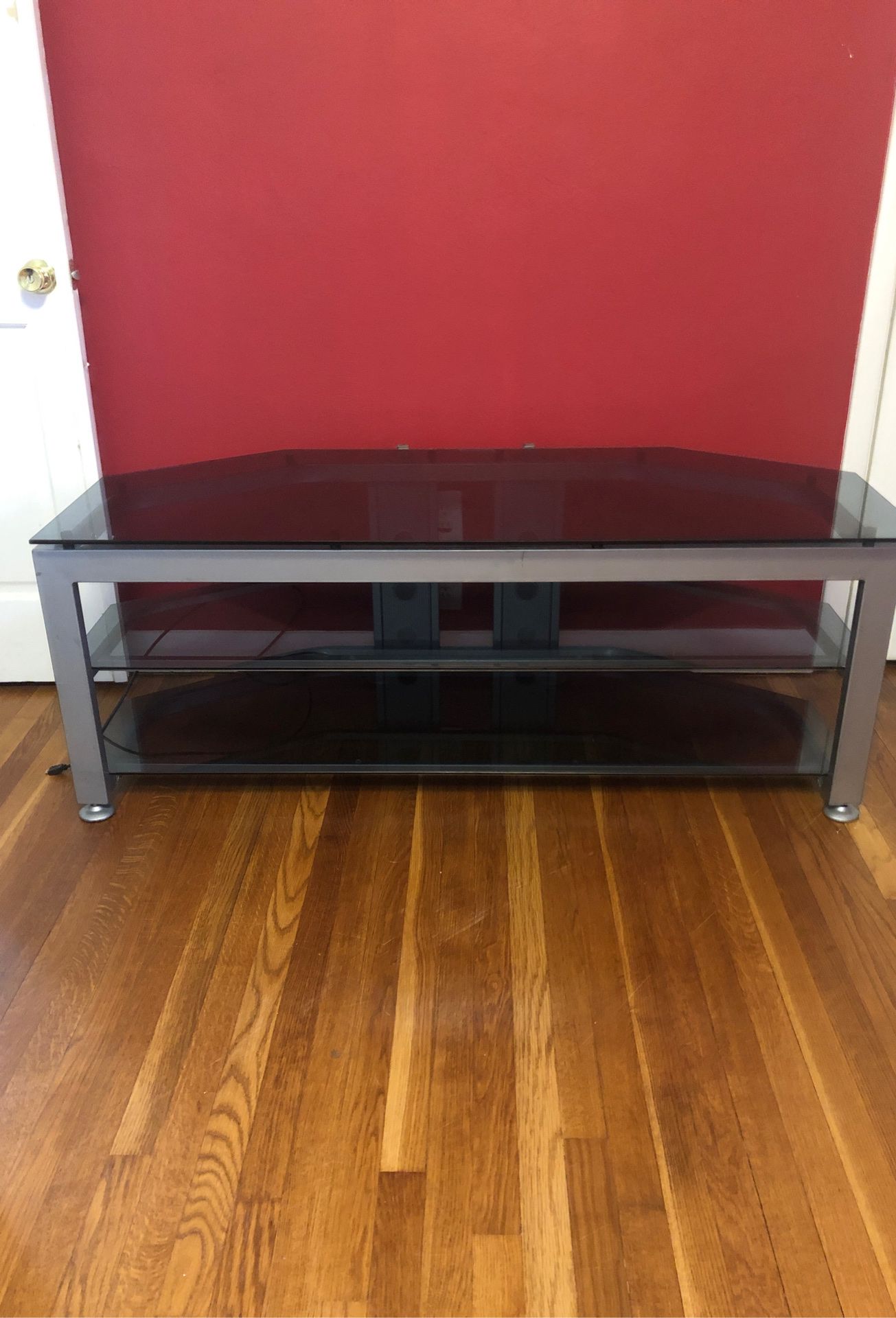 TV entertainment stand glass ( used)