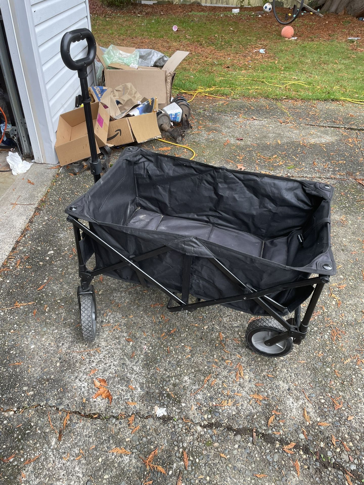 Green Collapsible Wagon Cart with Wheels Foldable, Folding Wagons Carts with All Terrain Wheels