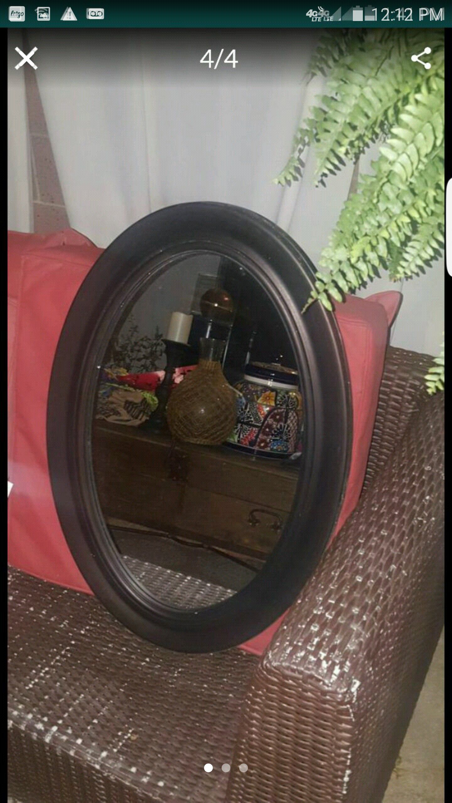 BROWN OVAL MIRROR