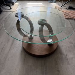Macero Swivel Glass Coffee Table