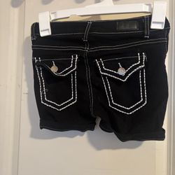 Pastel black denim shorts with white stitching Size 1 #denim