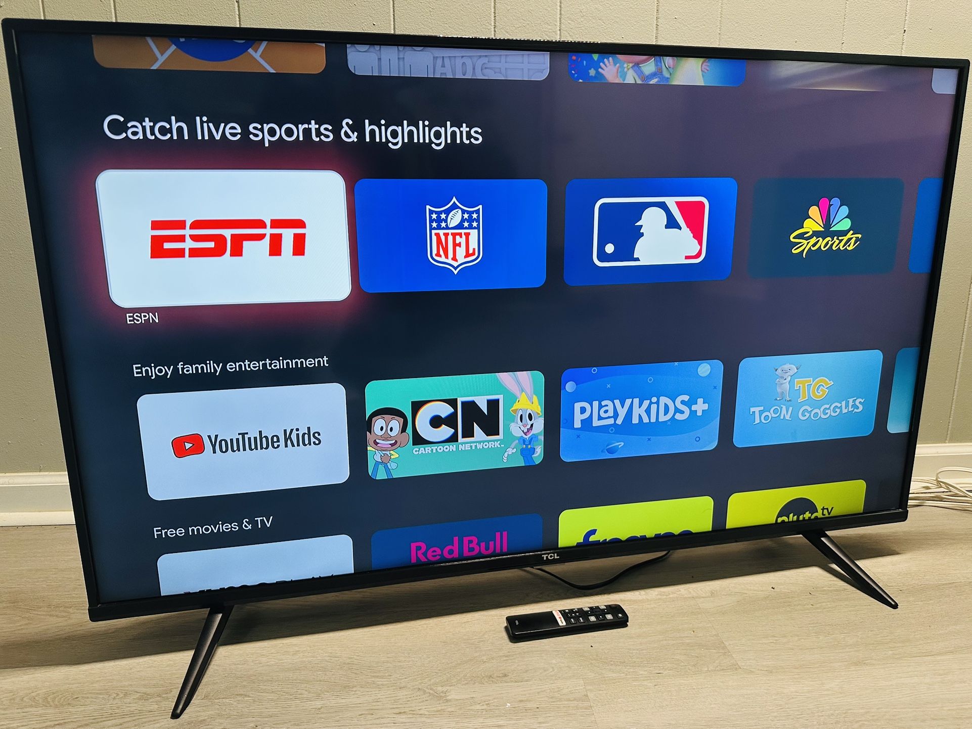 50 Inch TCL Class 4-Series 4K UHD HDR Smart Google TV With Remote & Legs