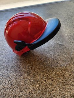 Red Safety Helmet with Visor