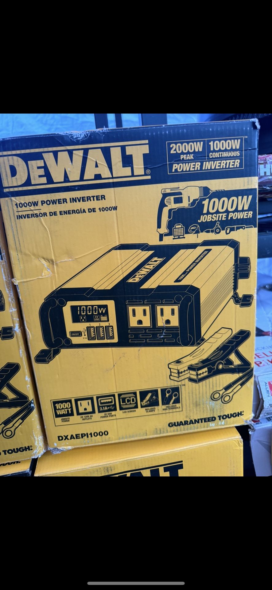 DEWALT 1000-Watt Portable Car Power Inverter with Triple USB Ports