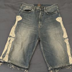 KAPITAL 14oz denim shorts bone Skeleton brand new made in Japan indigo