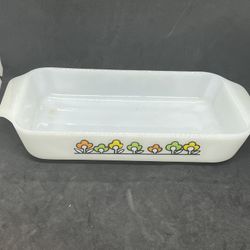 Vintage 1960s Fire King Baking Dish 11 X 5.5” Summerfield Pattern Floral Flowers . This vintage Fire King baking dish is a true treasure for collector