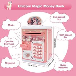 Piggy-Bank-Toys-for Girls,Large Electronic Coin-Cash-Register