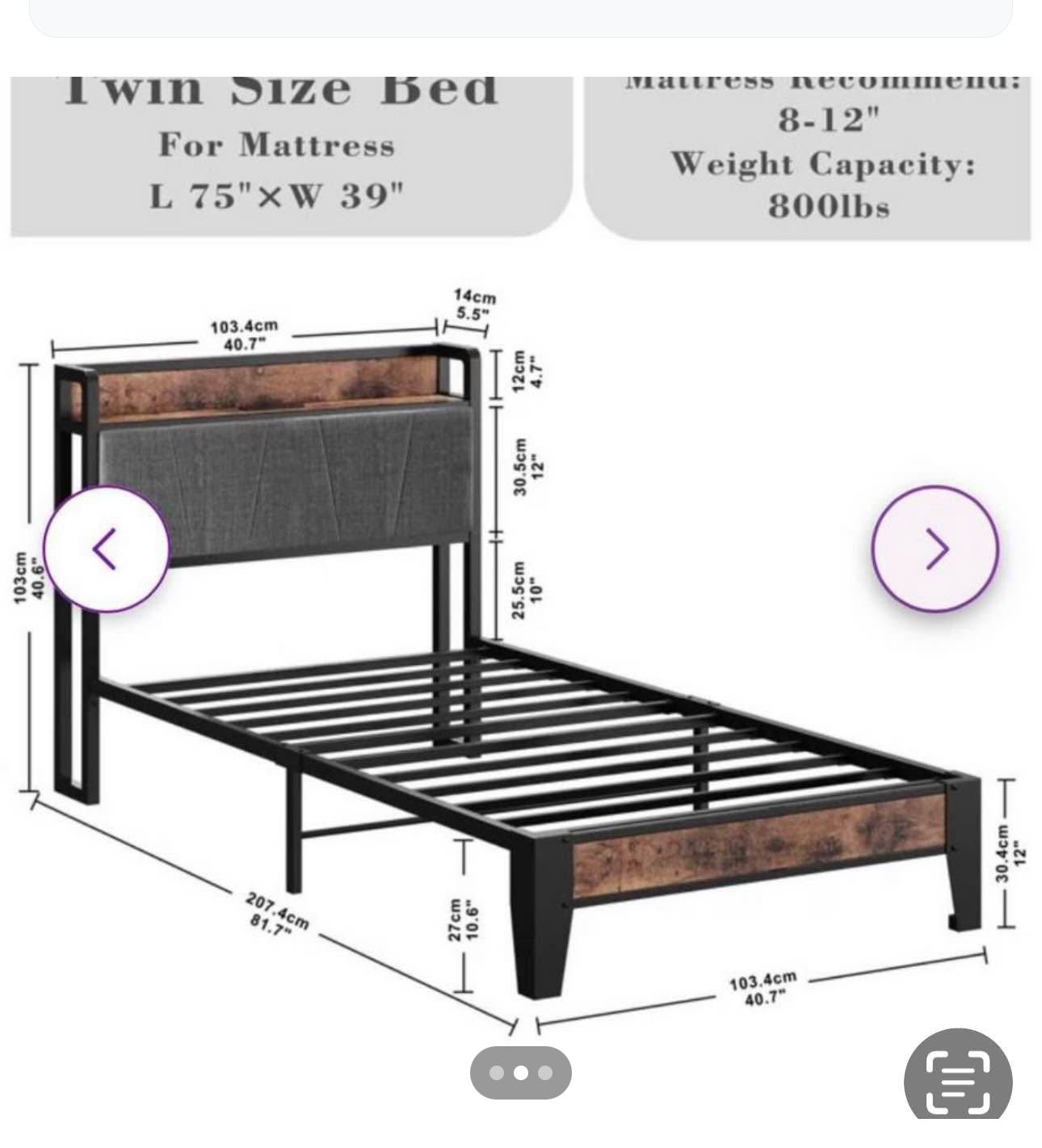 2 Twin Bed Frame 