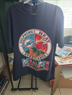 Miami Dolphins Heat Hurricanes Tee Shirt. All Sizes and colors.