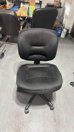 Black Fabric Office Chair No Arms