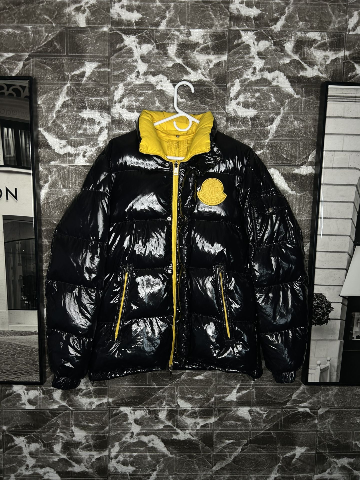 Moncler Navy Blue Yellow Guts
