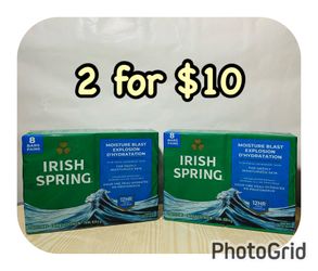 (2) Irish Spring Moisture Blast Deodorant Bar Soap for Men, All Skin Types, 3.7 Ounce, 8 Bar Pack