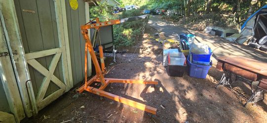 Hydraulic 1-ton foldable shop engine hoist