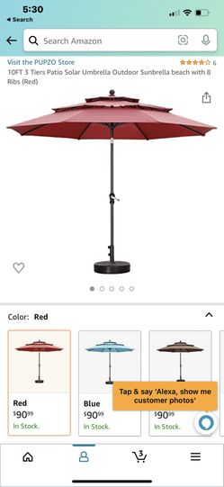 Solar Umbrella 10ft 3 Tiers 