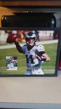 Carson Wentz Photo w/ 2018 Prestige Card