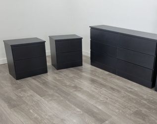 Dresser And 2 Nightstands - Cómoda Y 2 Mesitas De Noche 