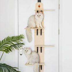Meewoofun Wooden Cat Tree Hanging Door