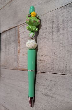 Frog Prince Beaded Ballpoint Pen