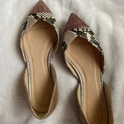 Sadie Flats in Snakeskin Printed Leather, size 7.5