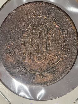 1920 Mexican 10 Centavos Coin