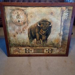 Framed Buffalo Picture 47 1/2 By 39 1/2 