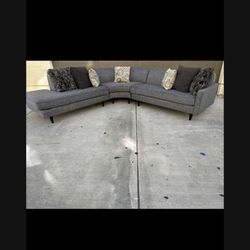 sectional sala couch gray no stains rips burns 