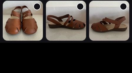 Baretraps brand women covered sandal shows size 9 MaryJane-ish