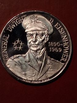 Silver Art  General And President  Dwight . Eisenhower  ,designer Karen Worth ,.999 Silver,28.1 Grams