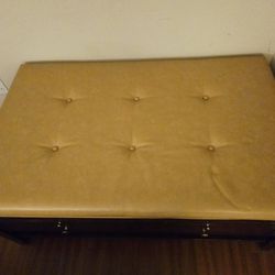 Faux Leather Top Living Room Table With Drawers 