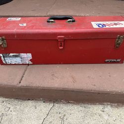 Tool Box In Excellent Condition  30” Wide  8” Side 9” High 
