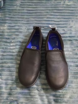 Dr. Scholl's Black Leather Slip-On Shoes