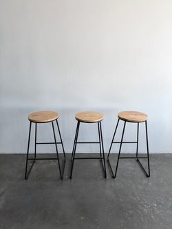 Modern wood top stools (set of 3)